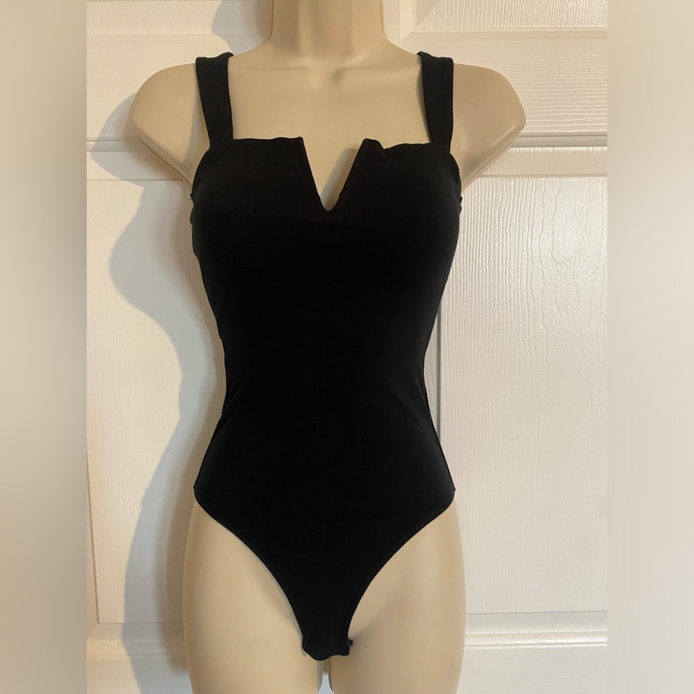 Ten Sixty Sherman Black Vcut Bodysuit